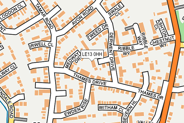 LE13 0HH map - OS OpenMap – Local (Ordnance Survey)