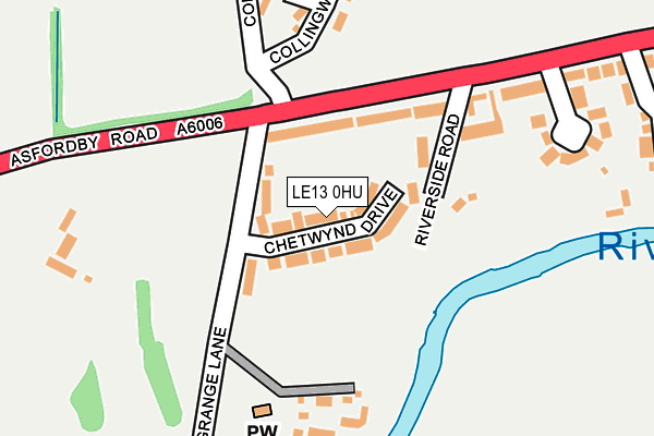 LE13 0HU map - OS OpenMap – Local (Ordnance Survey)