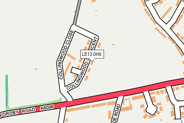 LE13 0HX map - OS OpenMap – Local (Ordnance Survey)