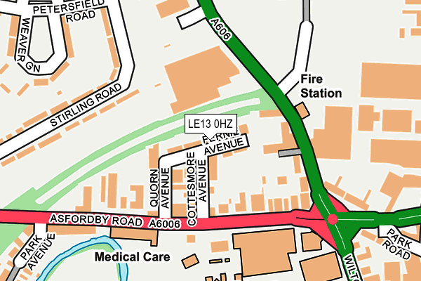 LE13 0HZ map - OS OpenMap – Local (Ordnance Survey)