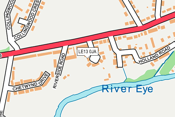 LE13 0JA map - OS OpenMap – Local (Ordnance Survey)