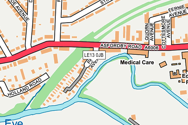 LE13 0JB map - OS OpenMap – Local (Ordnance Survey)