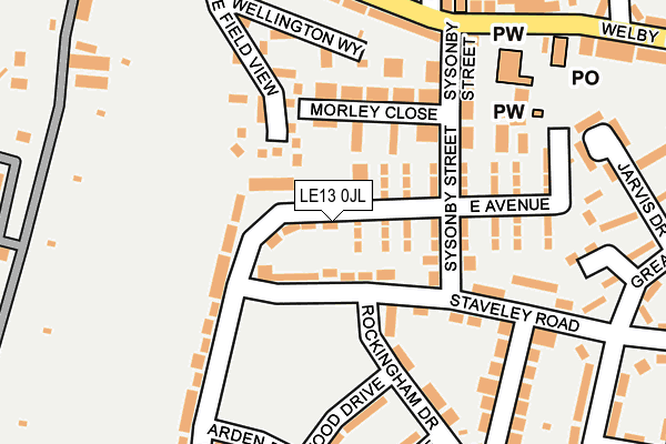 LE13 0JL map - OS OpenMap – Local (Ordnance Survey)