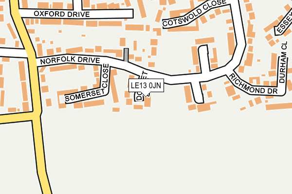 LE13 0JN map - OS OpenMap – Local (Ordnance Survey)