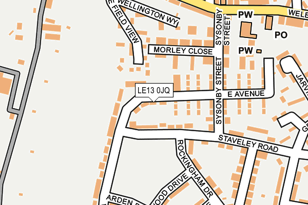 LE13 0JQ map - OS OpenMap – Local (Ordnance Survey)