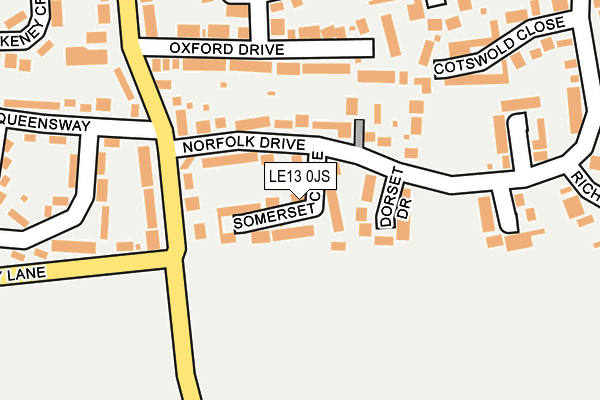 LE13 0JS map - OS OpenMap – Local (Ordnance Survey)