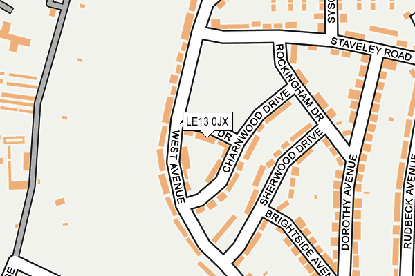 LE13 0JX map - OS OpenMap – Local (Ordnance Survey)