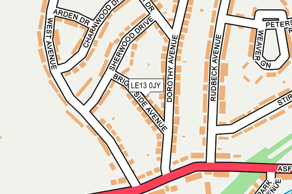 LE13 0JY map - OS OpenMap – Local (Ordnance Survey)