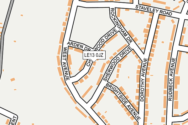 LE13 0JZ map - OS OpenMap – Local (Ordnance Survey)