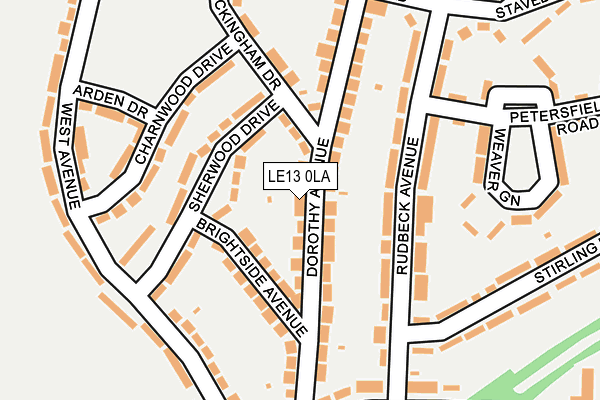 LE13 0LA map - OS OpenMap – Local (Ordnance Survey)