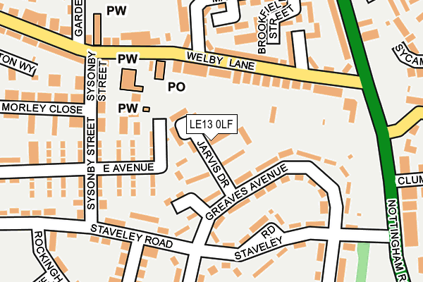 LE13 0LF map - OS OpenMap – Local (Ordnance Survey)