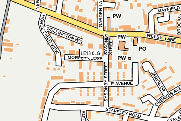 LE13 0LG map - OS OpenMap – Local (Ordnance Survey)
