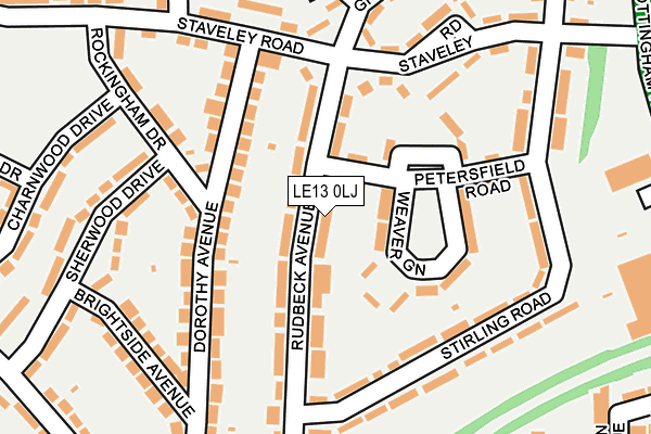 LE13 0LJ map - OS OpenMap – Local (Ordnance Survey)