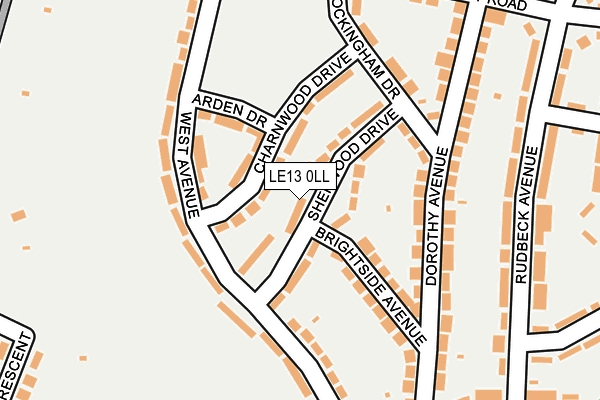 LE13 0LL map - OS OpenMap – Local (Ordnance Survey)