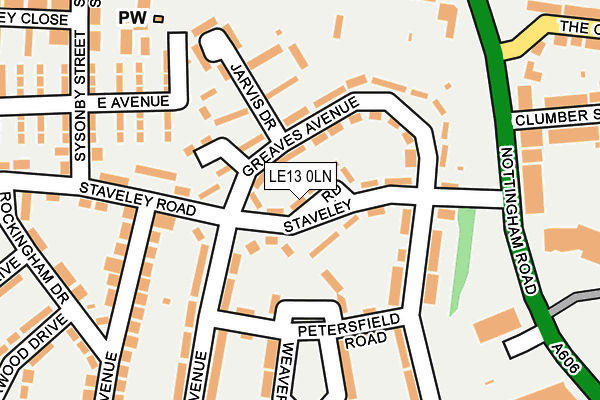 LE13 0LN map - OS OpenMap – Local (Ordnance Survey)