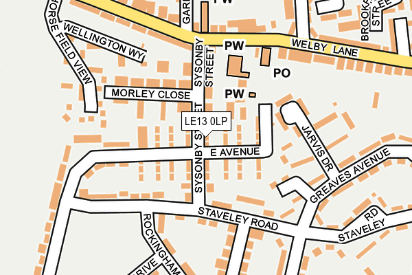 LE13 0LP map - OS OpenMap – Local (Ordnance Survey)