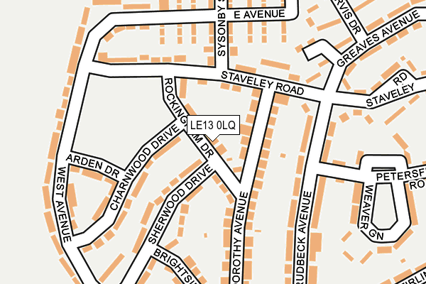 LE13 0LQ map - OS OpenMap – Local (Ordnance Survey)