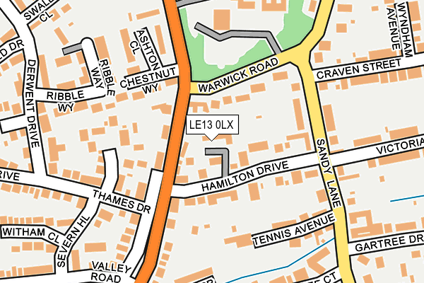 LE13 0LX map - OS OpenMap – Local (Ordnance Survey)