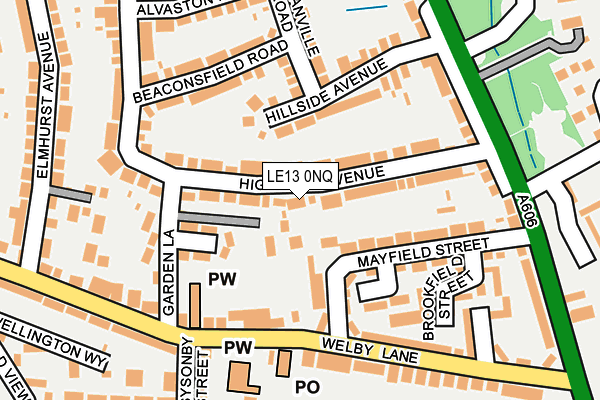 LE13 0NQ map - OS OpenMap – Local (Ordnance Survey)
