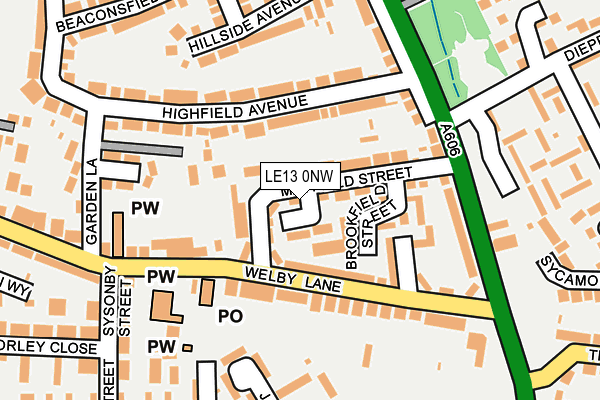 LE13 0NW map - OS OpenMap – Local (Ordnance Survey)