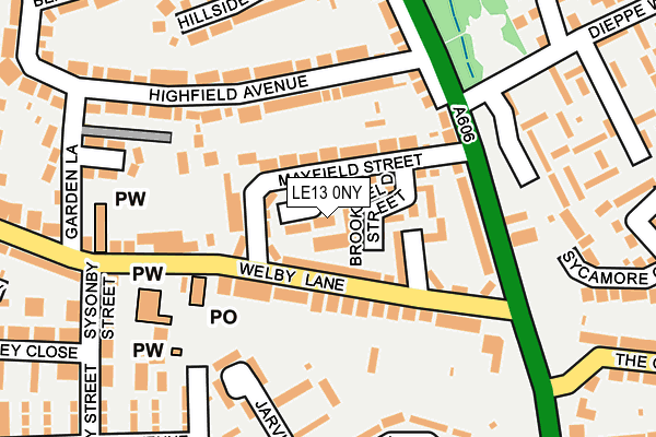 LE13 0NY map - OS OpenMap – Local (Ordnance Survey)