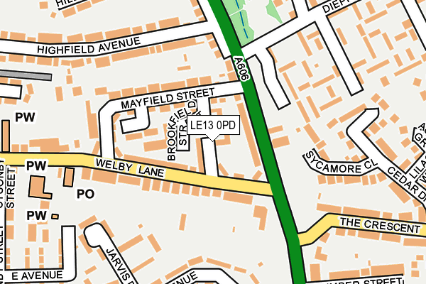 LE13 0PD map - OS OpenMap – Local (Ordnance Survey)