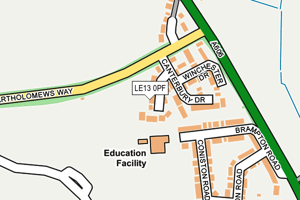 LE13 0PF map - OS OpenMap – Local (Ordnance Survey)