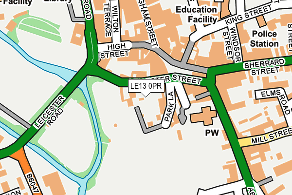 LE13 0PR map - OS OpenMap – Local (Ordnance Survey)