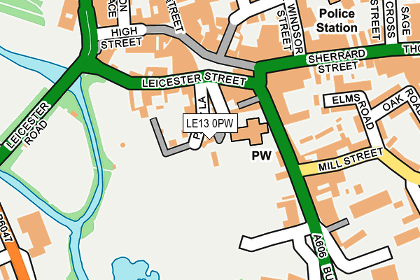 LE13 0PW map - OS OpenMap – Local (Ordnance Survey)