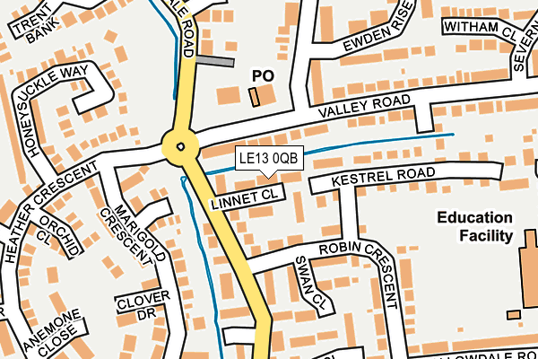 LE13 0QB map - OS OpenMap – Local (Ordnance Survey)