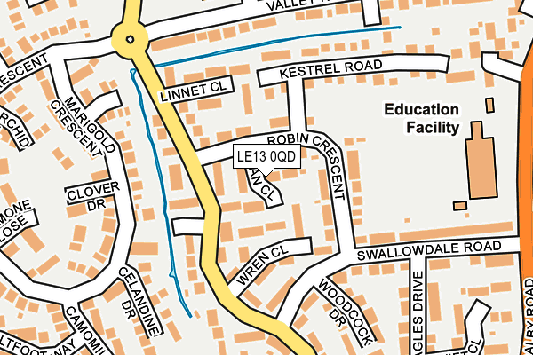 LE13 0QD map - OS OpenMap – Local (Ordnance Survey)