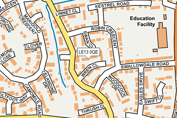 LE13 0QE map - OS OpenMap – Local (Ordnance Survey)