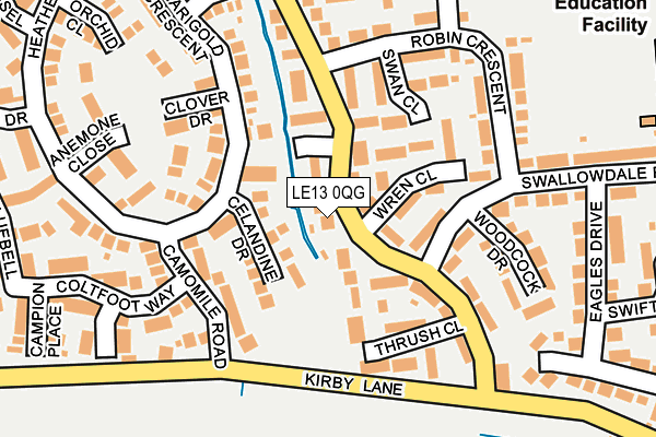 LE13 0QG map - OS OpenMap – Local (Ordnance Survey)