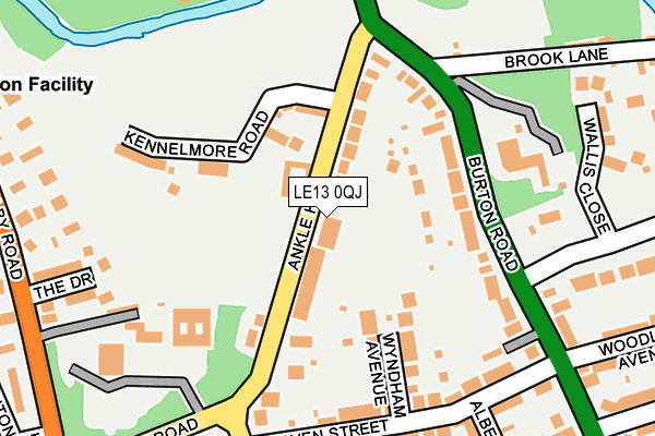 LE13 0QJ map - OS OpenMap – Local (Ordnance Survey)