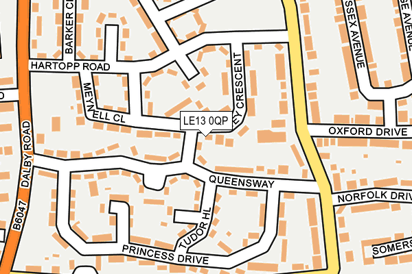 LE13 0QP map - OS OpenMap – Local (Ordnance Survey)