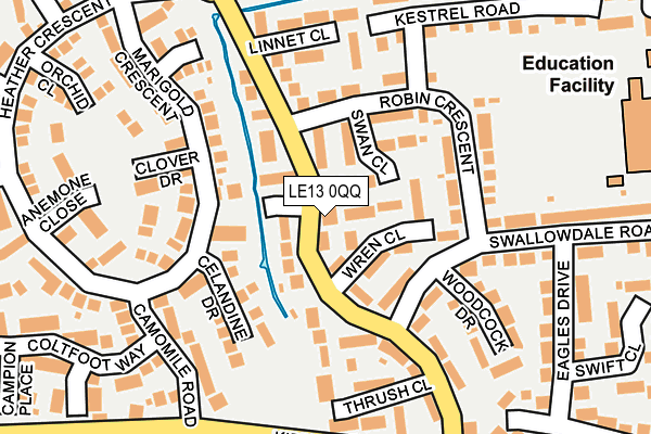 LE13 0QQ map - OS OpenMap – Local (Ordnance Survey)