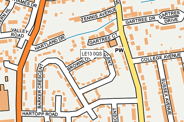 LE13 0QS map - OS OpenMap – Local (Ordnance Survey)