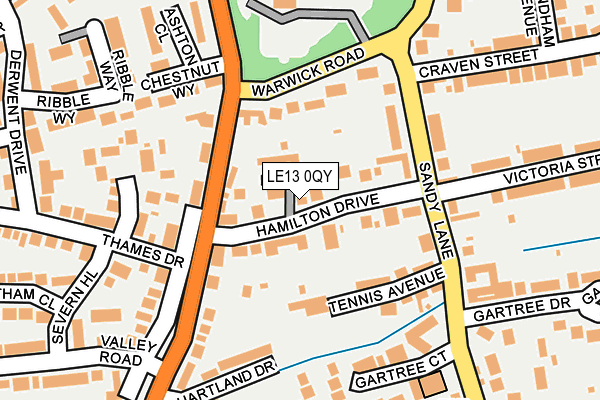 LE13 0QY map - OS OpenMap – Local (Ordnance Survey)