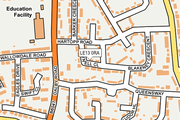 LE13 0RA map - OS OpenMap – Local (Ordnance Survey)