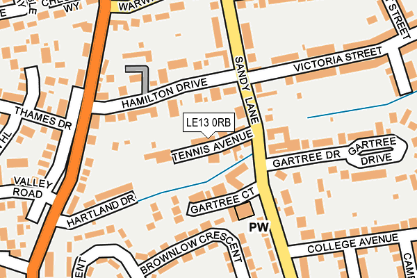 LE13 0RB map - OS OpenMap – Local (Ordnance Survey)