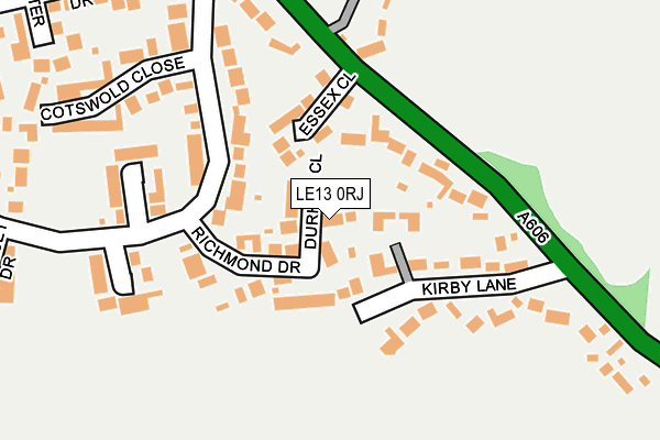 LE13 0RJ map - OS OpenMap – Local (Ordnance Survey)