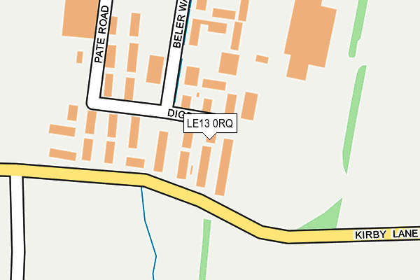 LE13 0RQ map - OS OpenMap – Local (Ordnance Survey)