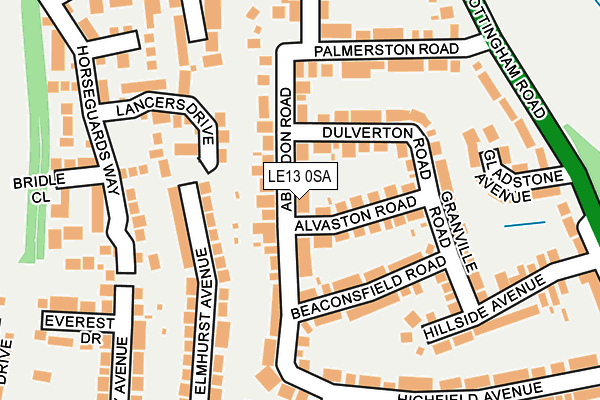 LE13 0SA map - OS OpenMap – Local (Ordnance Survey)