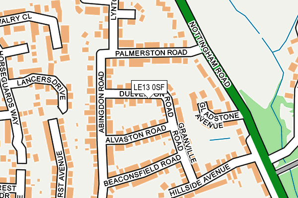 LE13 0SF map - OS OpenMap – Local (Ordnance Survey)