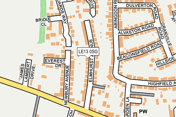 LE13 0SG map - OS OpenMap – Local (Ordnance Survey)