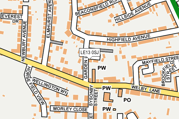 LE13 0SJ map - OS OpenMap – Local (Ordnance Survey)