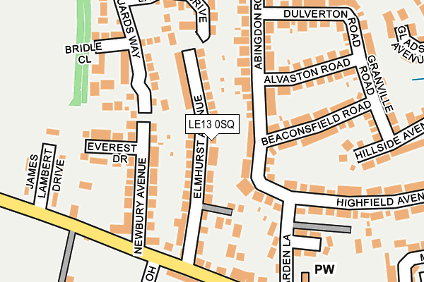 LE13 0SQ map - OS OpenMap – Local (Ordnance Survey)