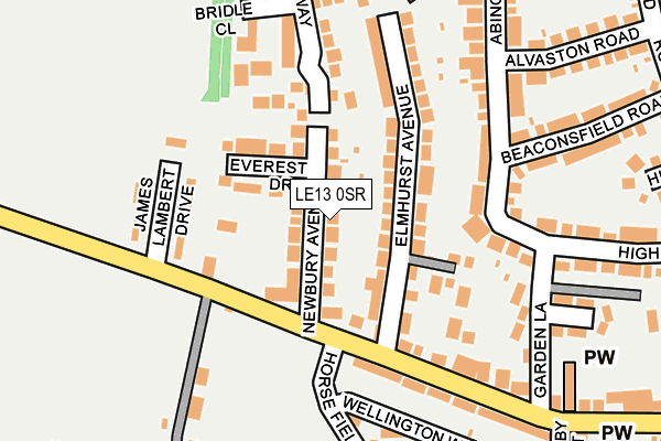 LE13 0SR map - OS OpenMap – Local (Ordnance Survey)