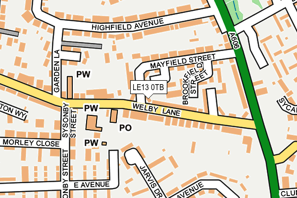 LE13 0TB map - OS OpenMap – Local (Ordnance Survey)