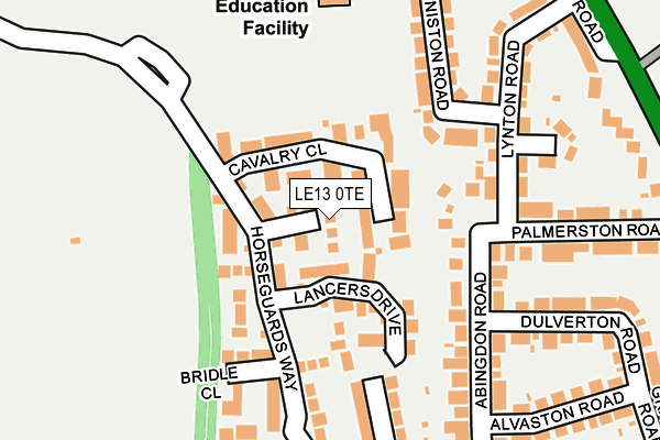LE13 0TE map - OS OpenMap – Local (Ordnance Survey)